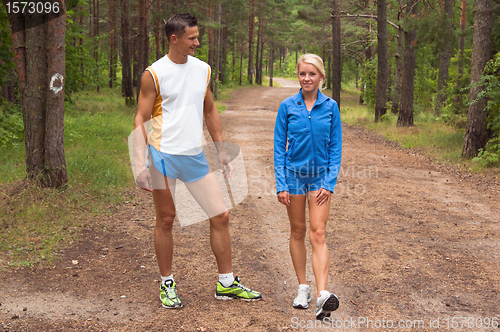 Image of young people are engaged in fitness outdoors 