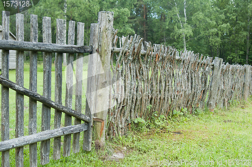 Image of old wooden fence in the countryside