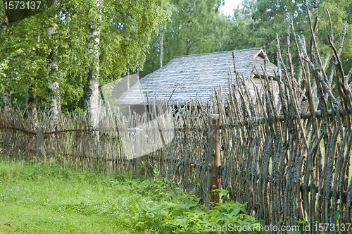 Image of old wooden fence in the countryside