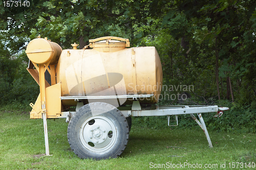 Image of old Soviet trailer for carrying beer