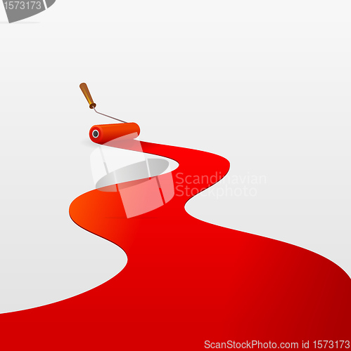 Image of Red Paint and Roller