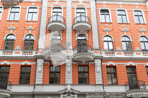 Image of  facade of the old building in Riga 