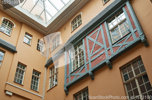 Image of  facade of the old building in Riga 