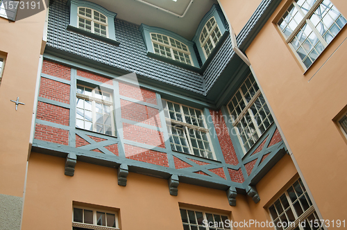 Image of  facade of the old building in Riga 