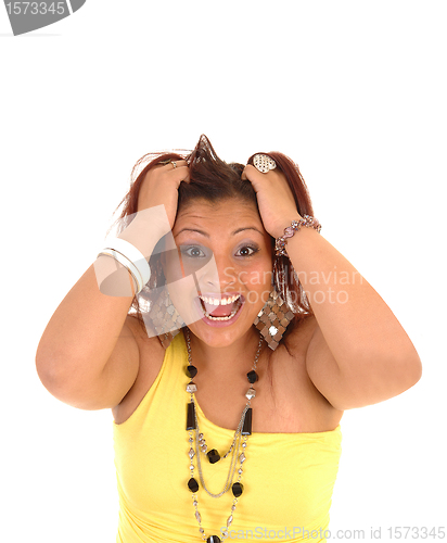 Image of Girl messing her hair.