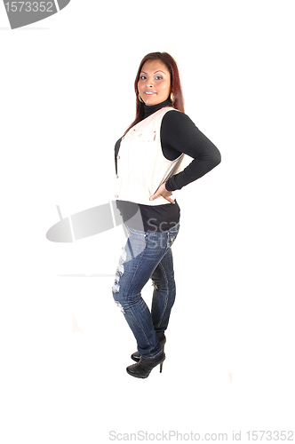 Image of Teen standing in profile.