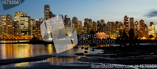 Image of Vancouver BC City Skyline and Deadman's Island