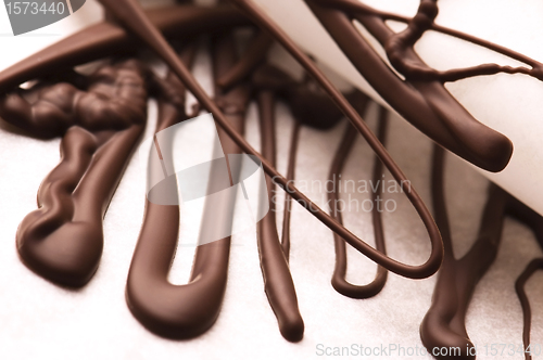 Image of Chocolate traces on a white paper