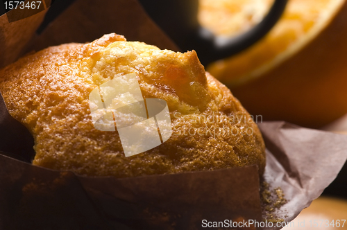 Image of Homemade cinnamon muffins with coffe