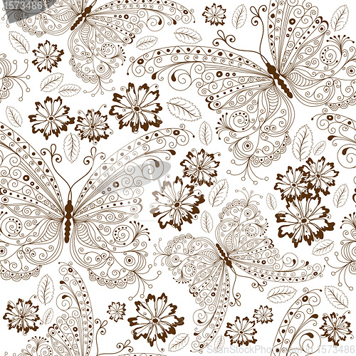 Image of Repeating floral vintage pattern