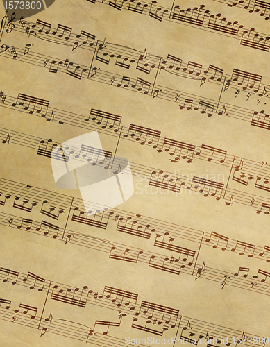 Image of old music on parchment