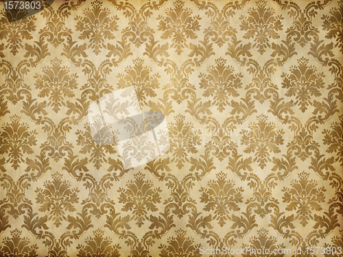 Image of vintage damask wallpaper