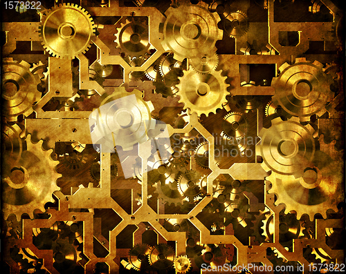Image of cogs and clockwork steampunk machinery