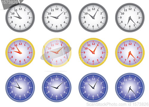 Image of set of office clocks