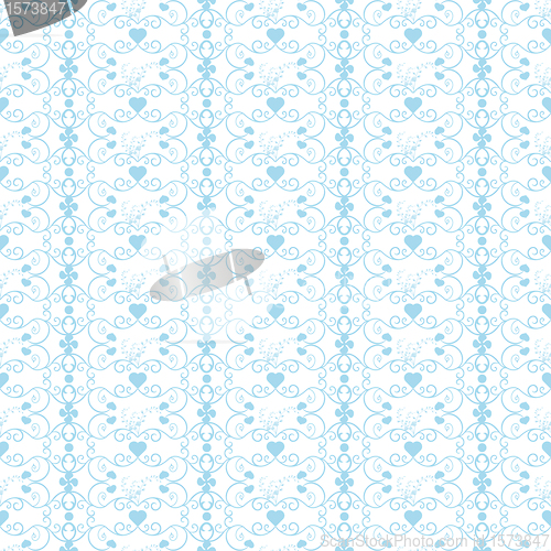 Image of Seamless Floral and hearts Pattern