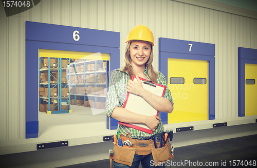 Image of smiling woman on duty