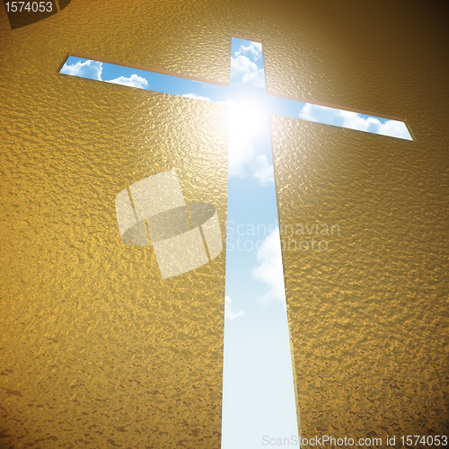 Image of cross and blue sky