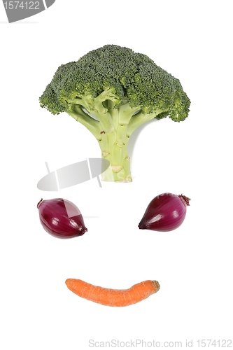 Image of Face with vegetables middle