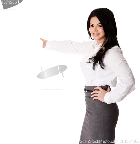 Image of Happy business woman presentation