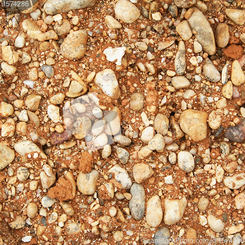 Image of Soil and stone after rain as background