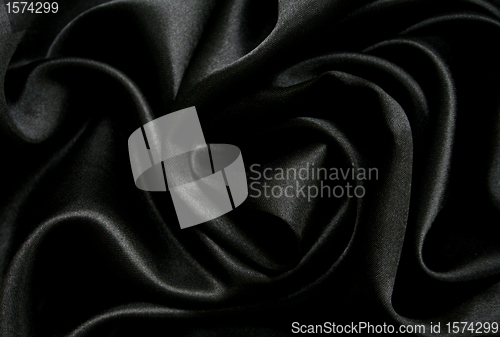 Image of Smooth elegant black silk as background