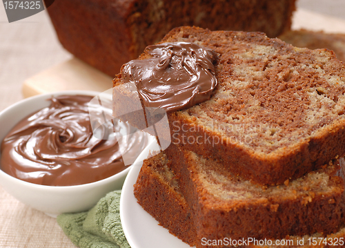 Image of Banana and chocolate nut bread with Nutella