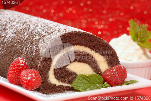 Image of Christmas Buche de Noel cake