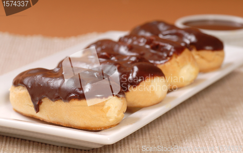 Image of Delicious chocolate eclairs