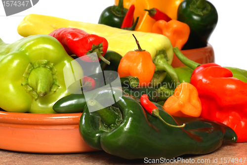 Image of Variety of chili peppers