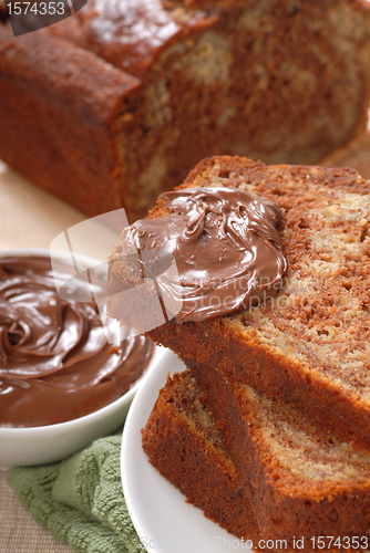 Image of Banana and chocolate nut bread with Nutella