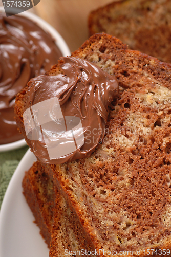 Image of Banana and chocolate nut bread with Nutella