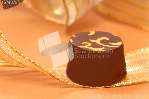 Image of delicious dark chocolate bonbon