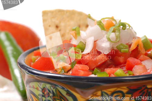 Image of Spicy salsa with variety of ingredients
