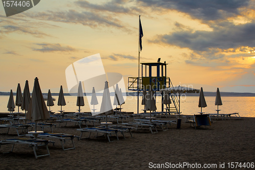 Image of evening sunset on beach