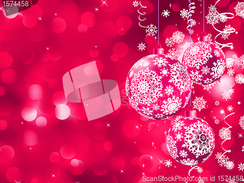 Image of Elegant Christmas card with balls. EPS 8