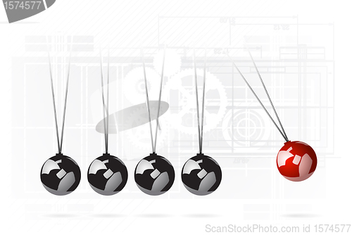 Image of Newton's cradle concept