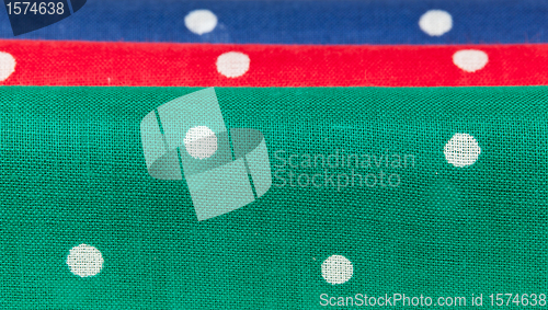 Image of Red, blue and green handkerchiefs