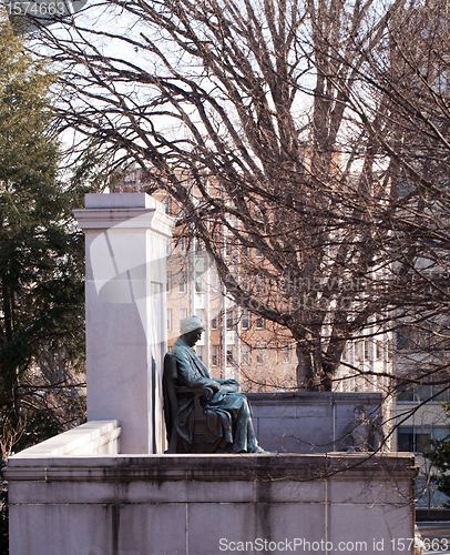 Image of President Buchanan statue in Meridian park