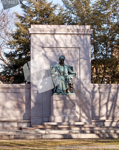 Image of President Buchanan statue in Meridian park