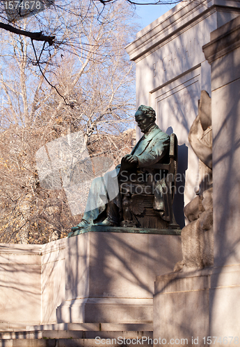 Image of President Buchanan statue in Meridian park