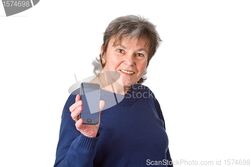 Image of Female senior with her smartphone