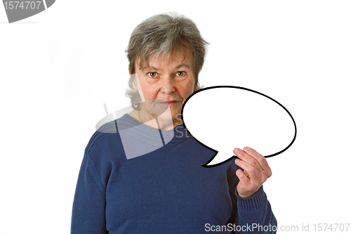 Image of Female senior with thought bubble