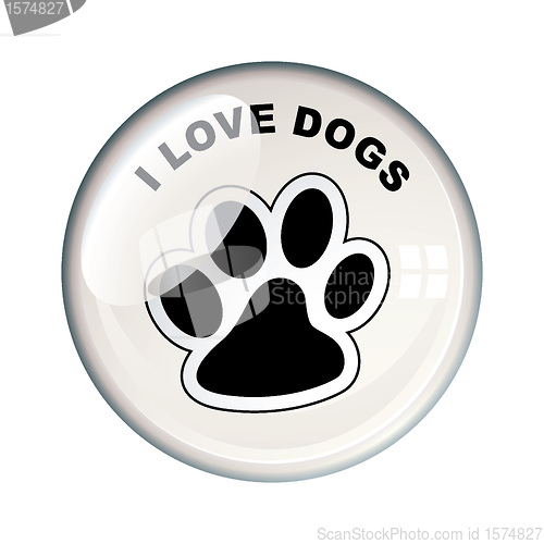 Image of I love dogs badge