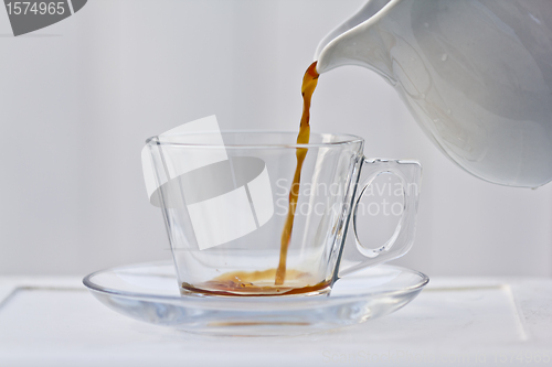 Image of Pouring a small amount of coffee