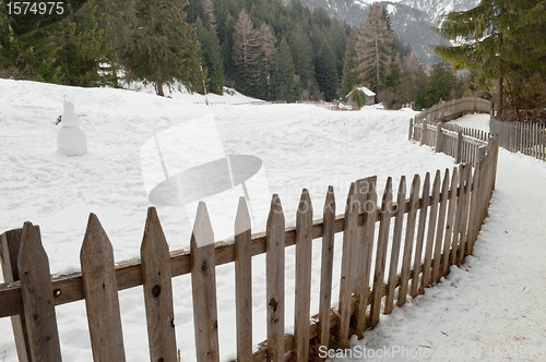 Image of winter landscape fence