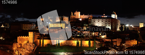 Image of Night panorama of the city of Caceres