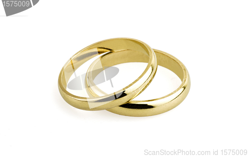 Image of old wedding rings (clipping path )