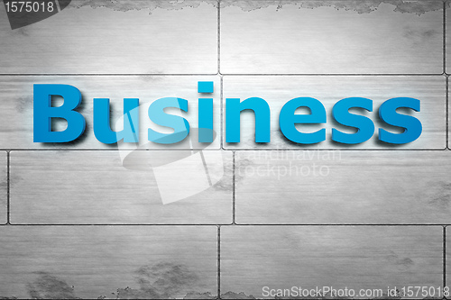 Image of blue business on the wall