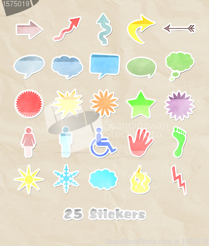 Image of 25 different stickers for your design