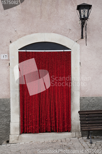 Image of Red plush entrance